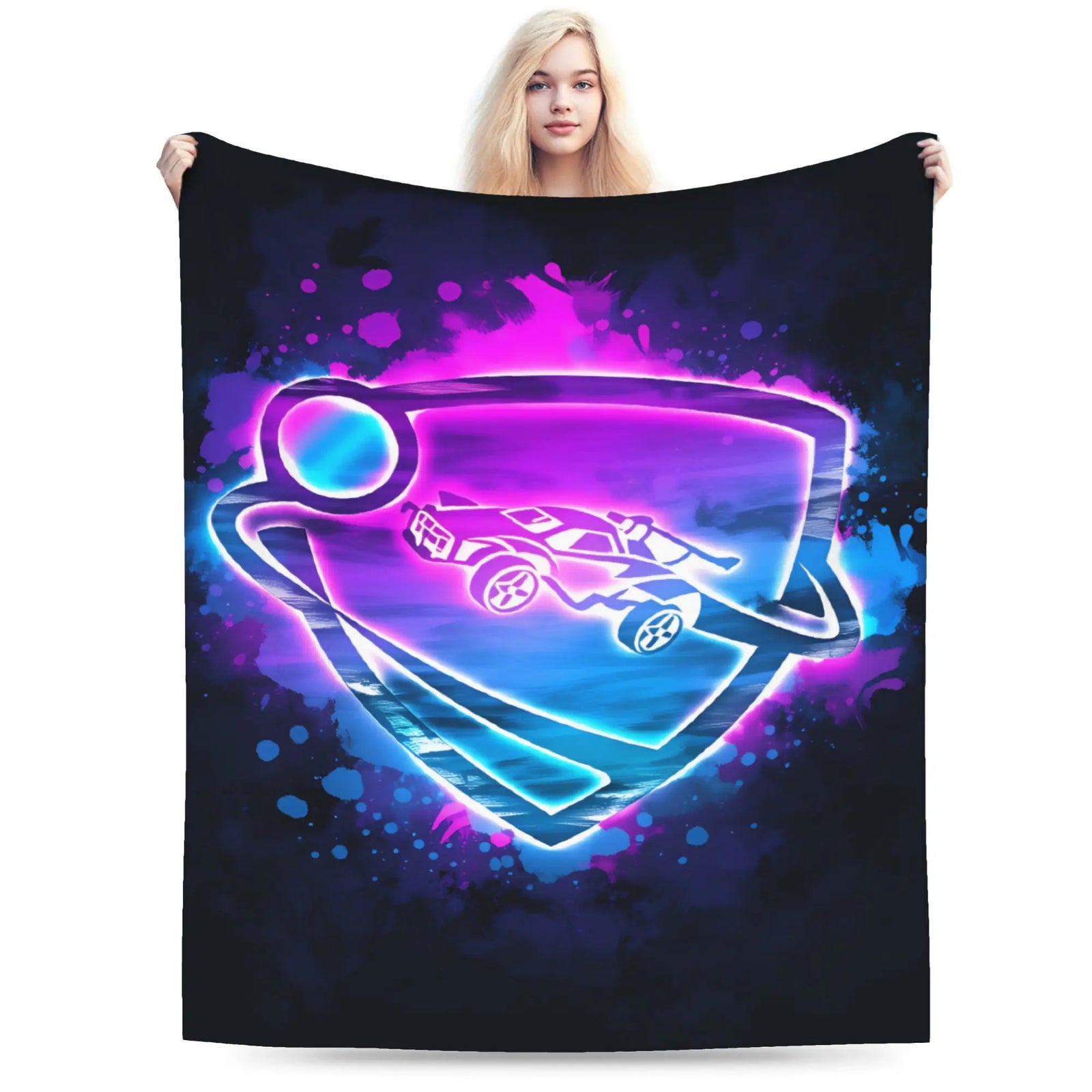 gaming room decor blanket for Rocket League fans