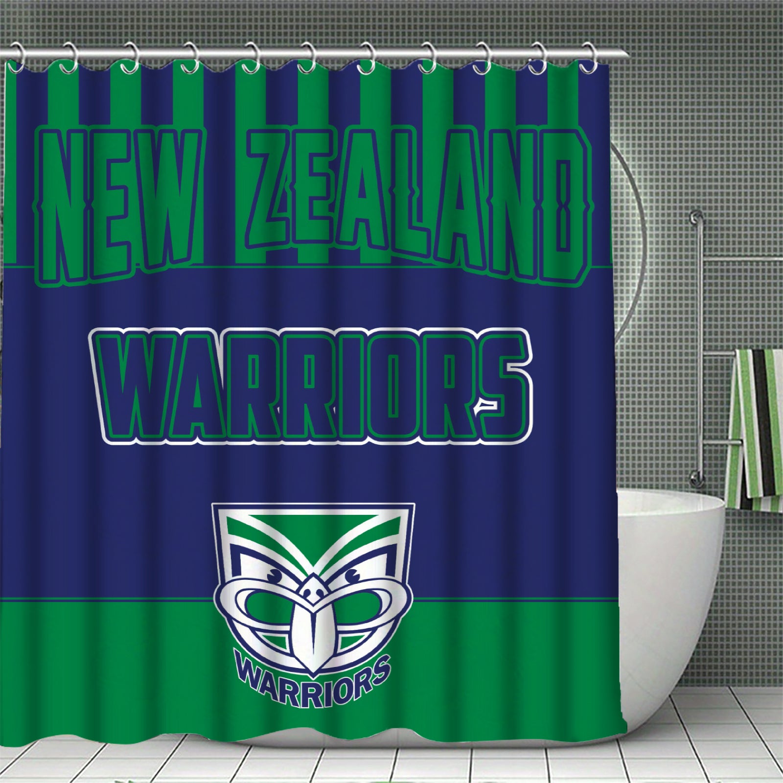 Rugby fan bathroom decor curtain