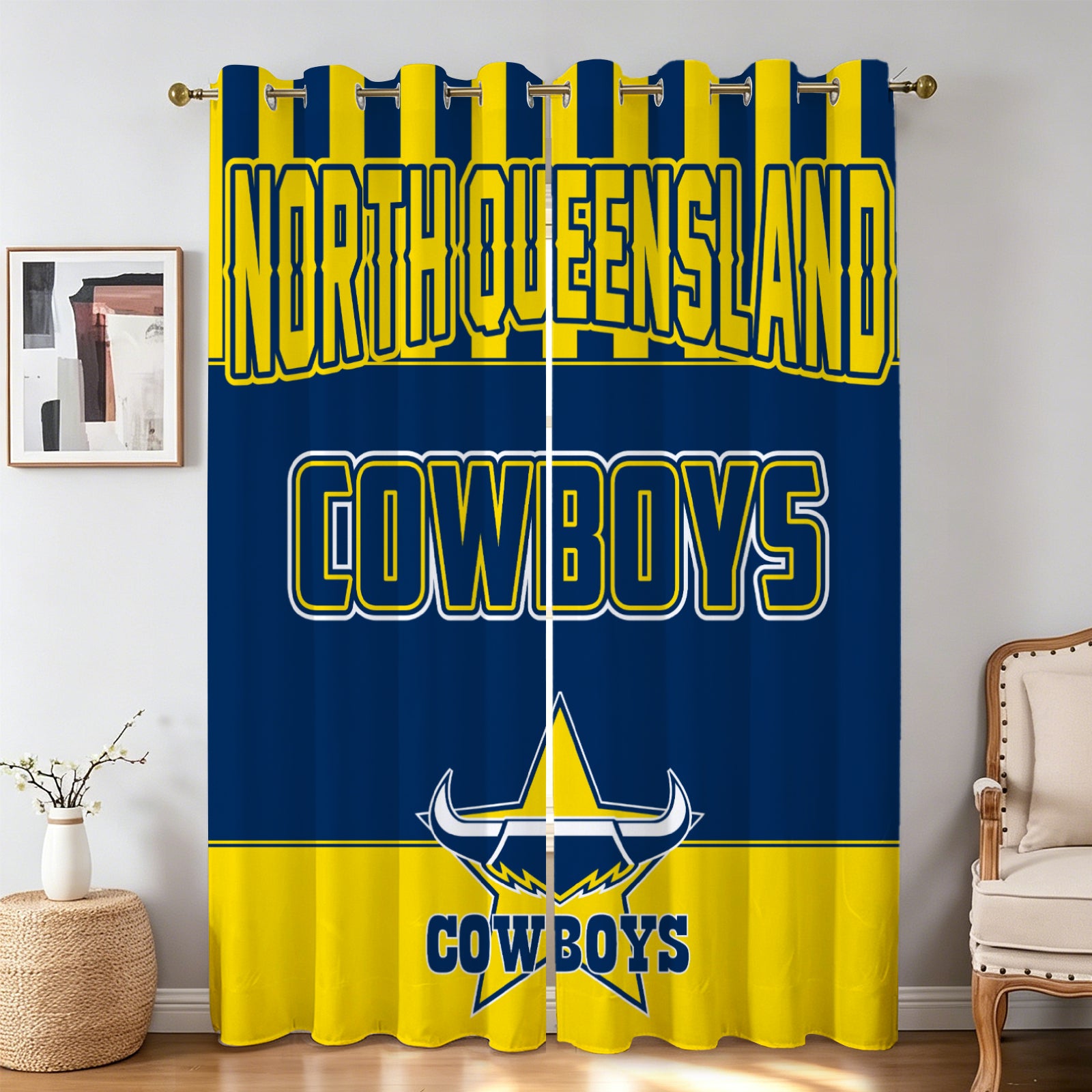rugby fan drapes home decor