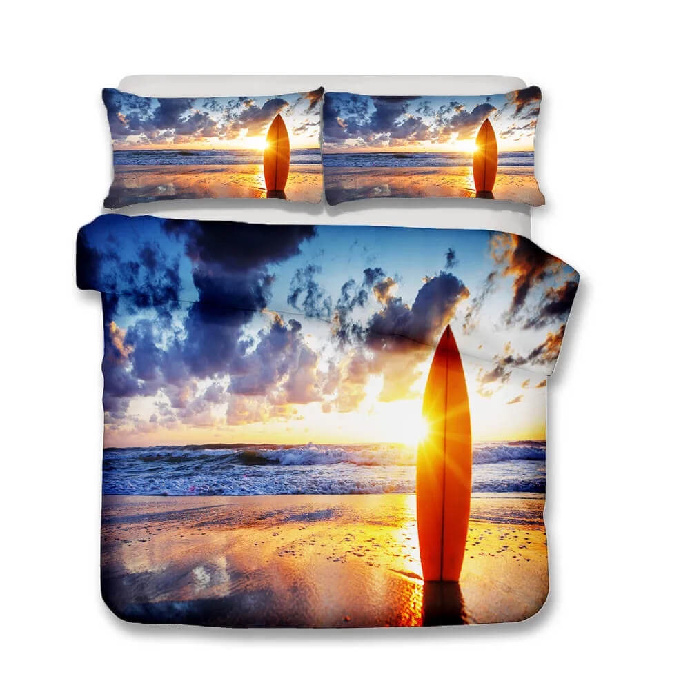 Modern ocean duvet cover close up