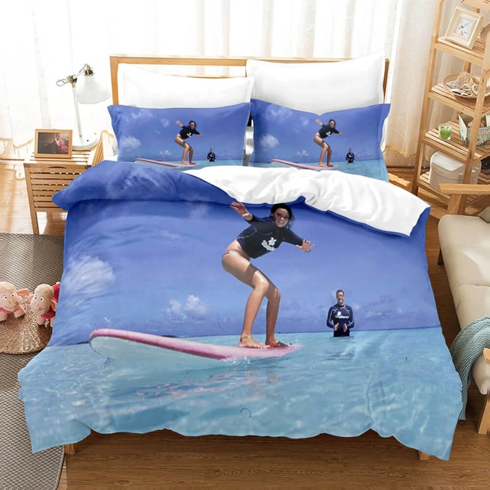 Surfing quilt cover for boys & girls bedroom decor