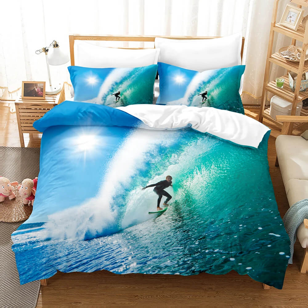 Ocean wave bedding set