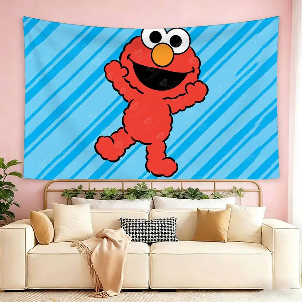 Kids playroom tapestry featuring Sesame Street