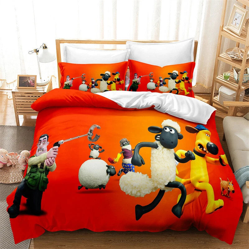shaun the sheep cartoon kids bedding home decor
