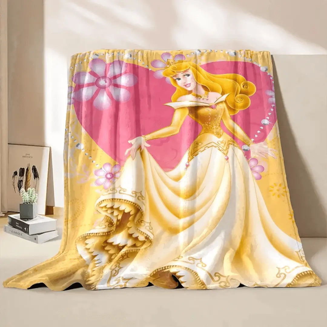 Sleeping Beauty Aurora Princess Kids Flannel Throw Blanket