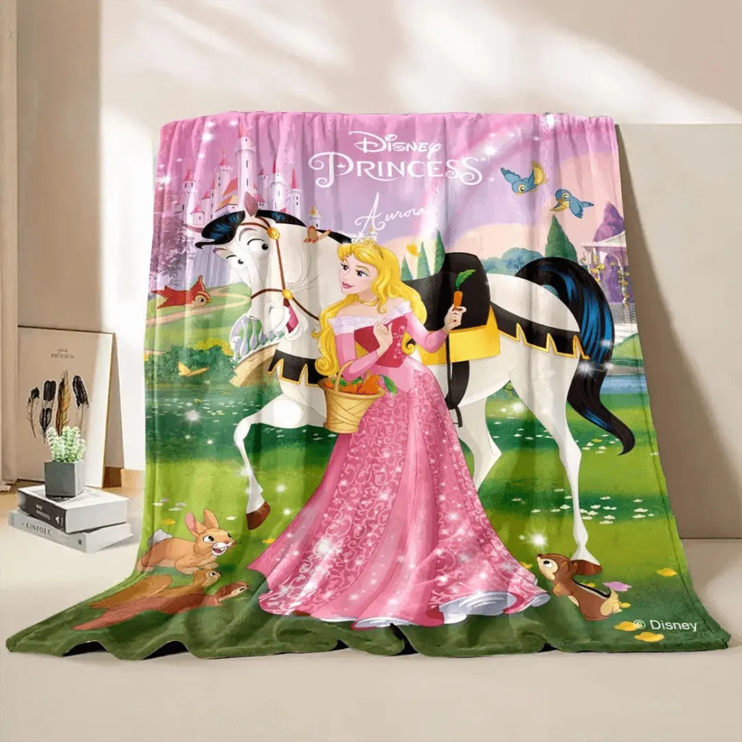 Sleeping Beauty Aurora Princess & Samson the Horse Throw Blanket