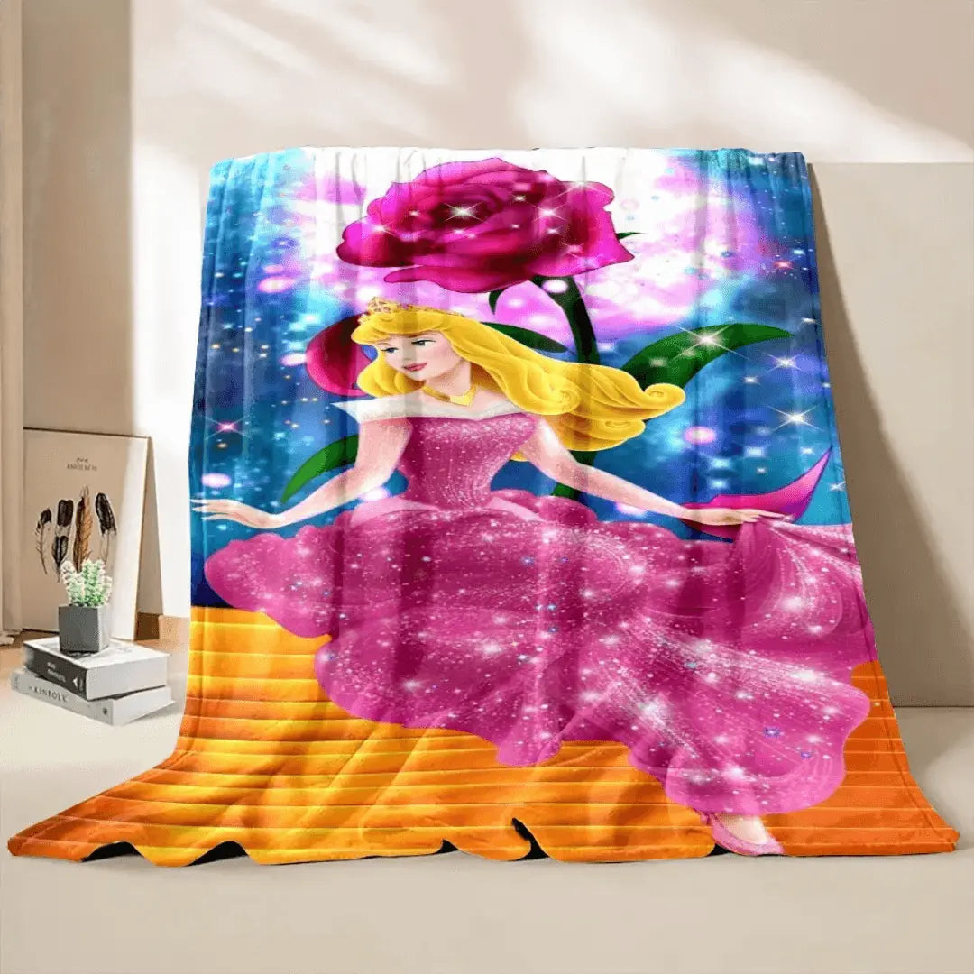 Sleeping Beauty Aurora Princess Kids Picnic Throw Blanket