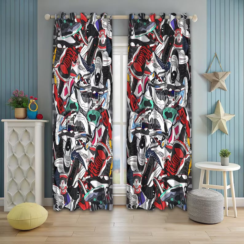 Sneakers Curtain,Legend Curtain,Sneaker Room
Curtain,Basketball Nba Sport Decor, Hypebeast Curtain, Black Curtain, Popular Home Decor Curtain,