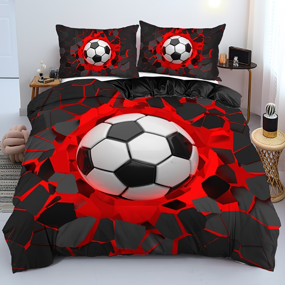 Soccer duvet cover for kids teens adults
