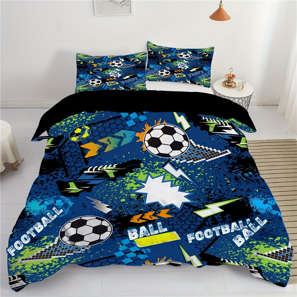 Soccer football quilt cover