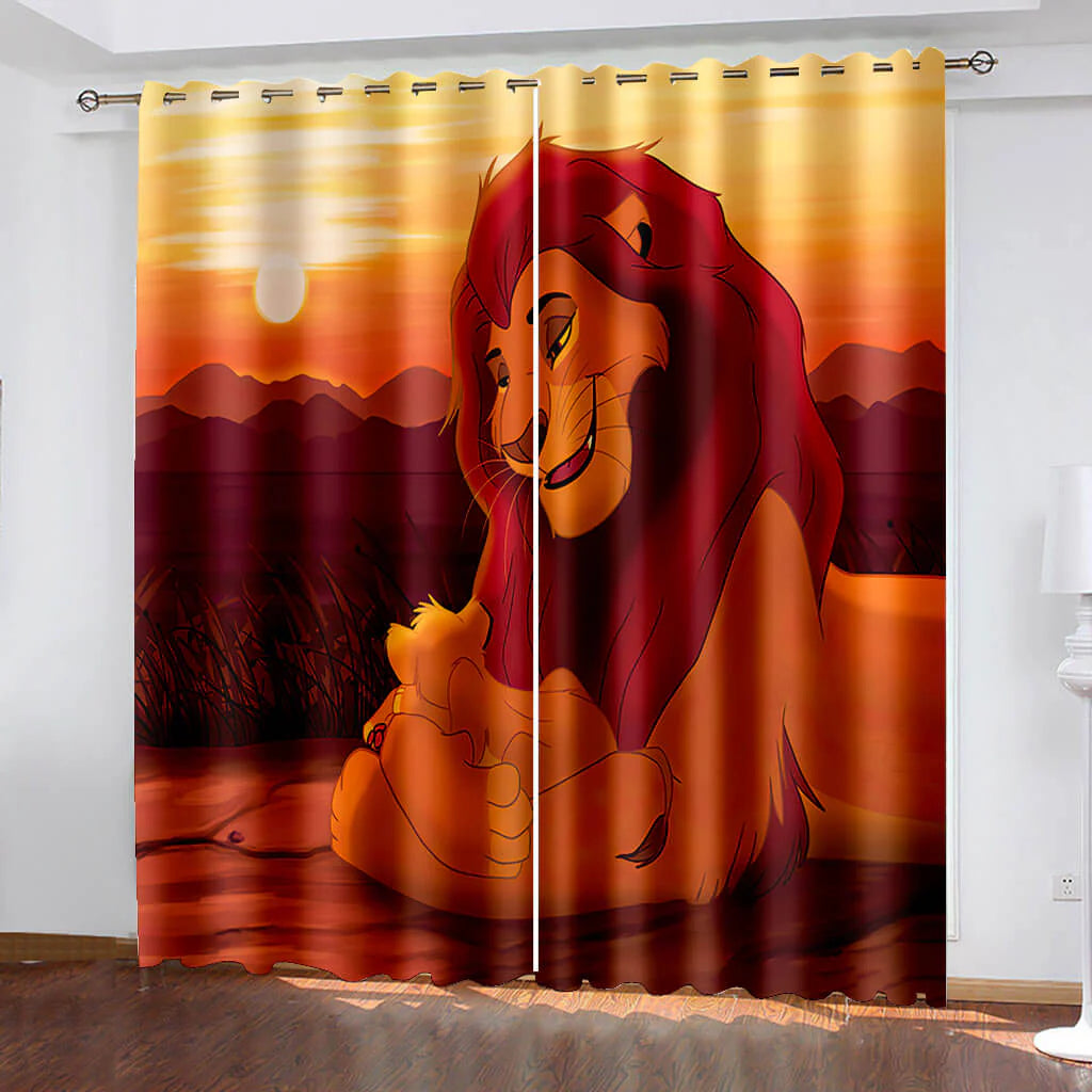Lion King nursery curtains Children's blackout bedroom curtains