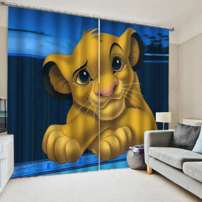 Kids Simba bedroom window drapes