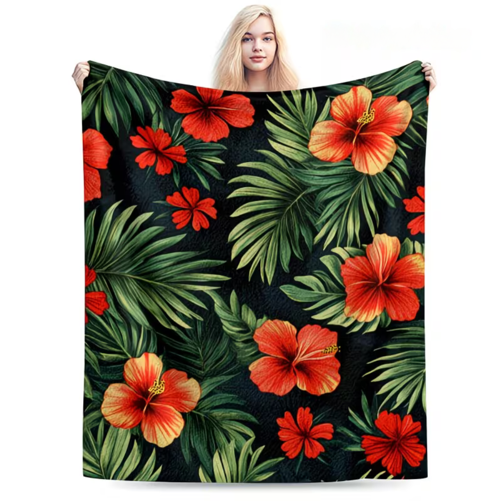 tropical bedroom blanket cozy flannel