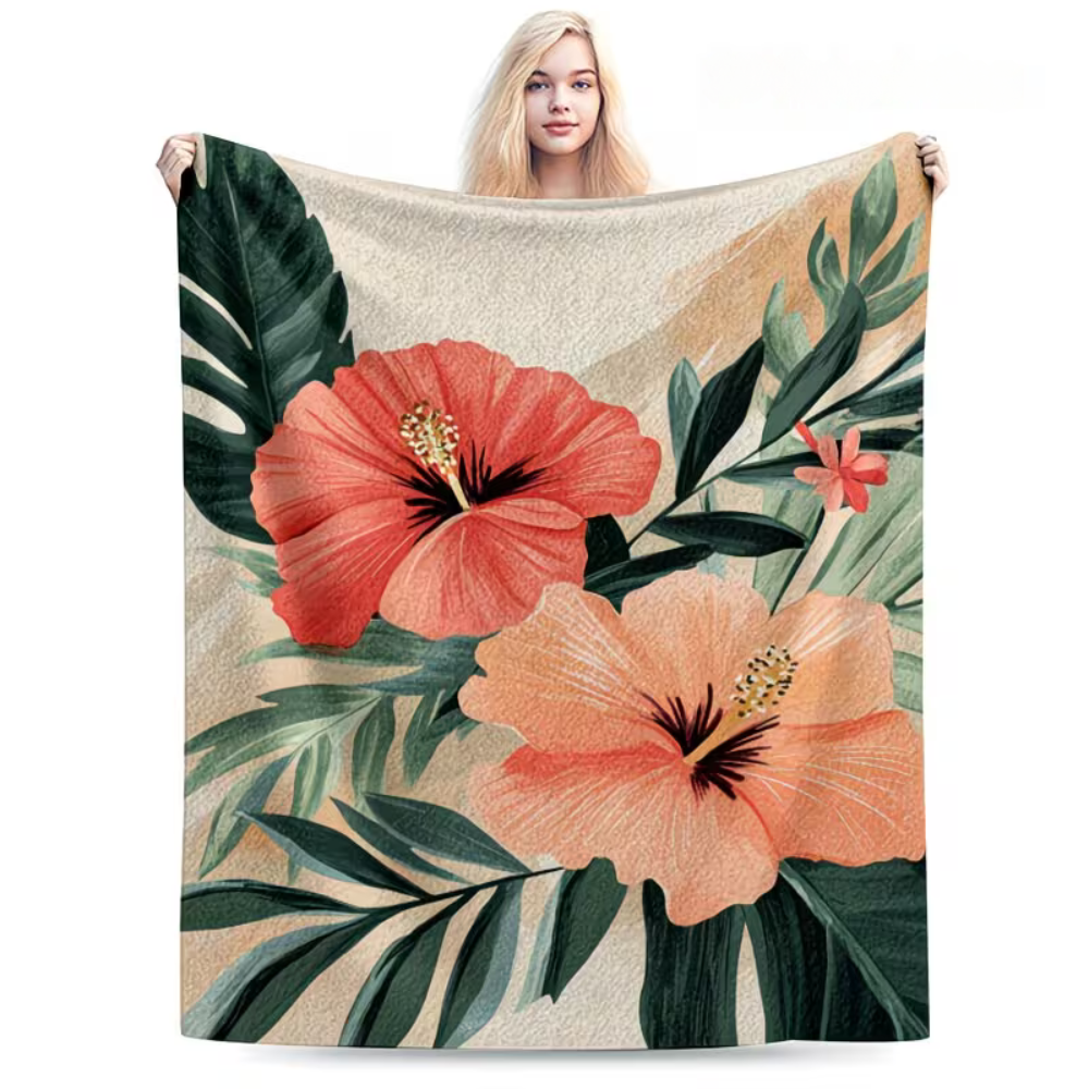 cozy tropical flower blanket for couch
