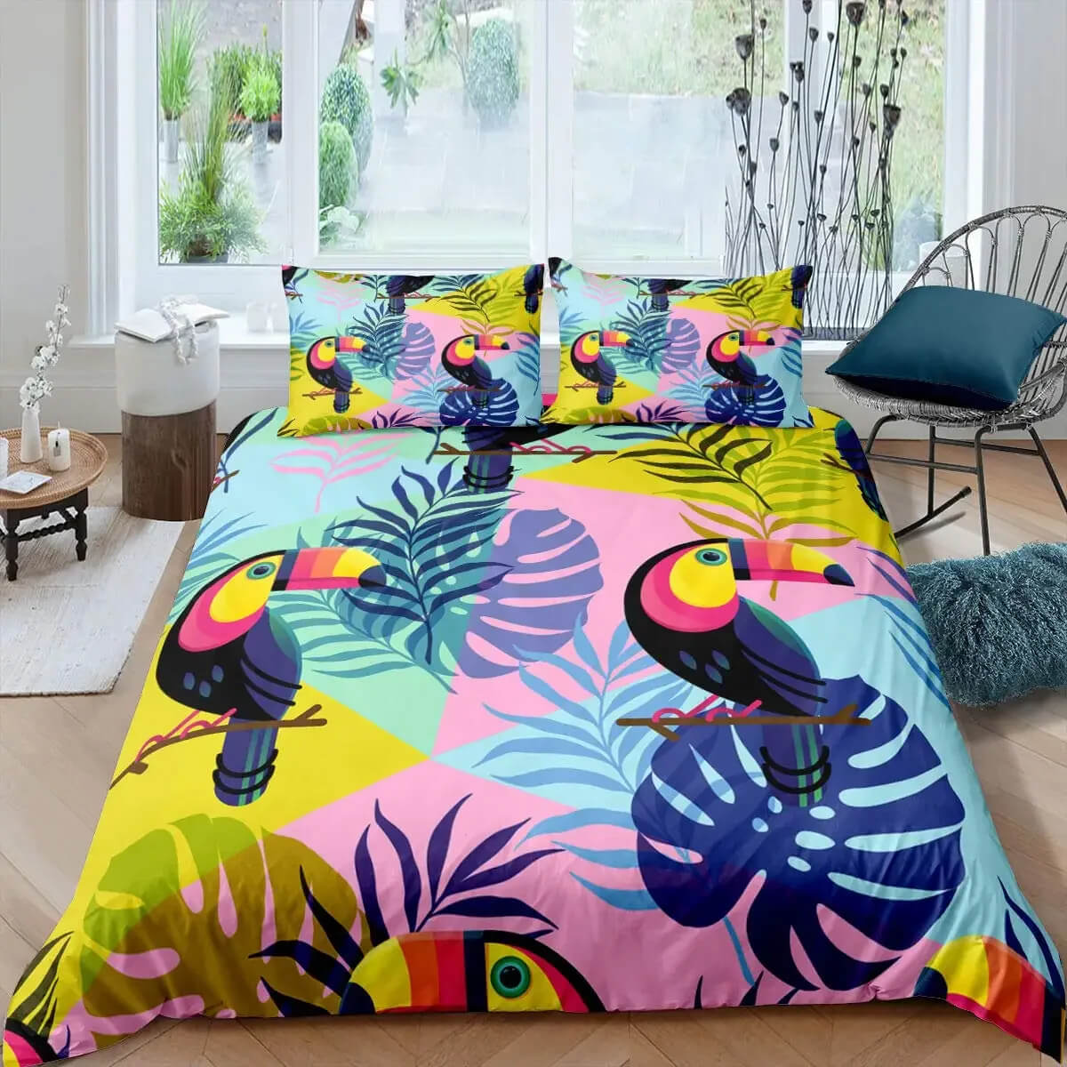 bird duvet cover tropical design