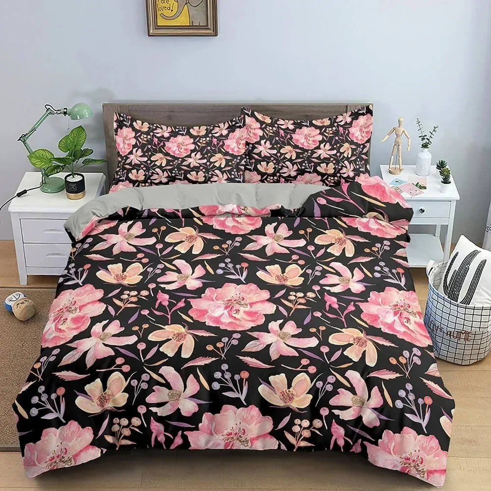 Tropical botanical duvet cover for vintage-inspired bedrooms