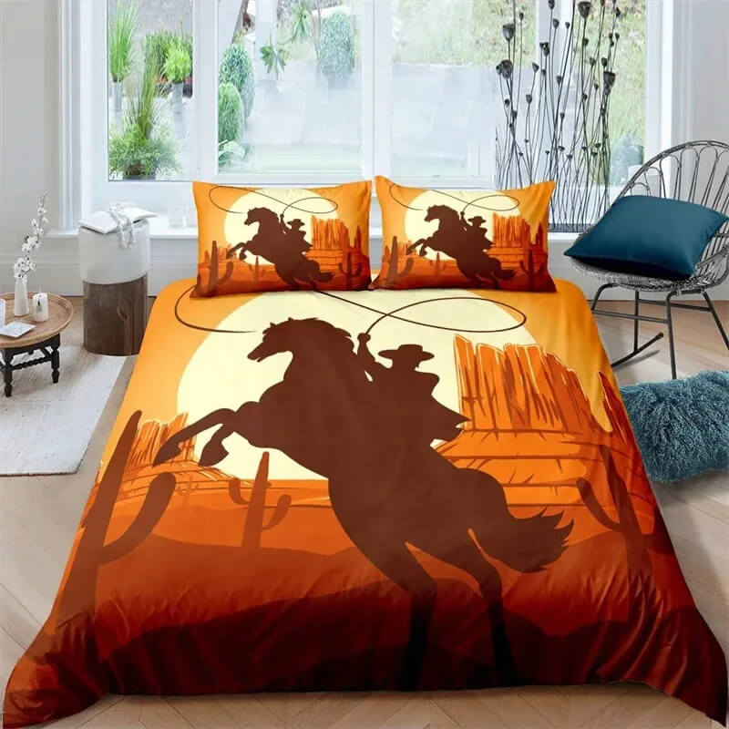 Western horse riding duvet cover for boys & teens