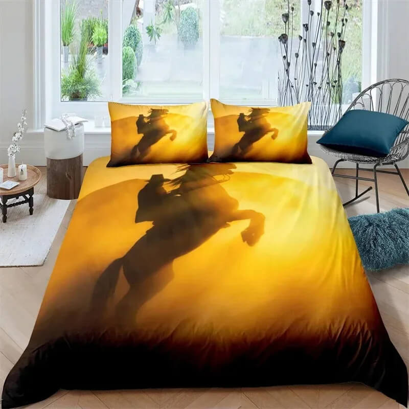 Horse and bull western bedding