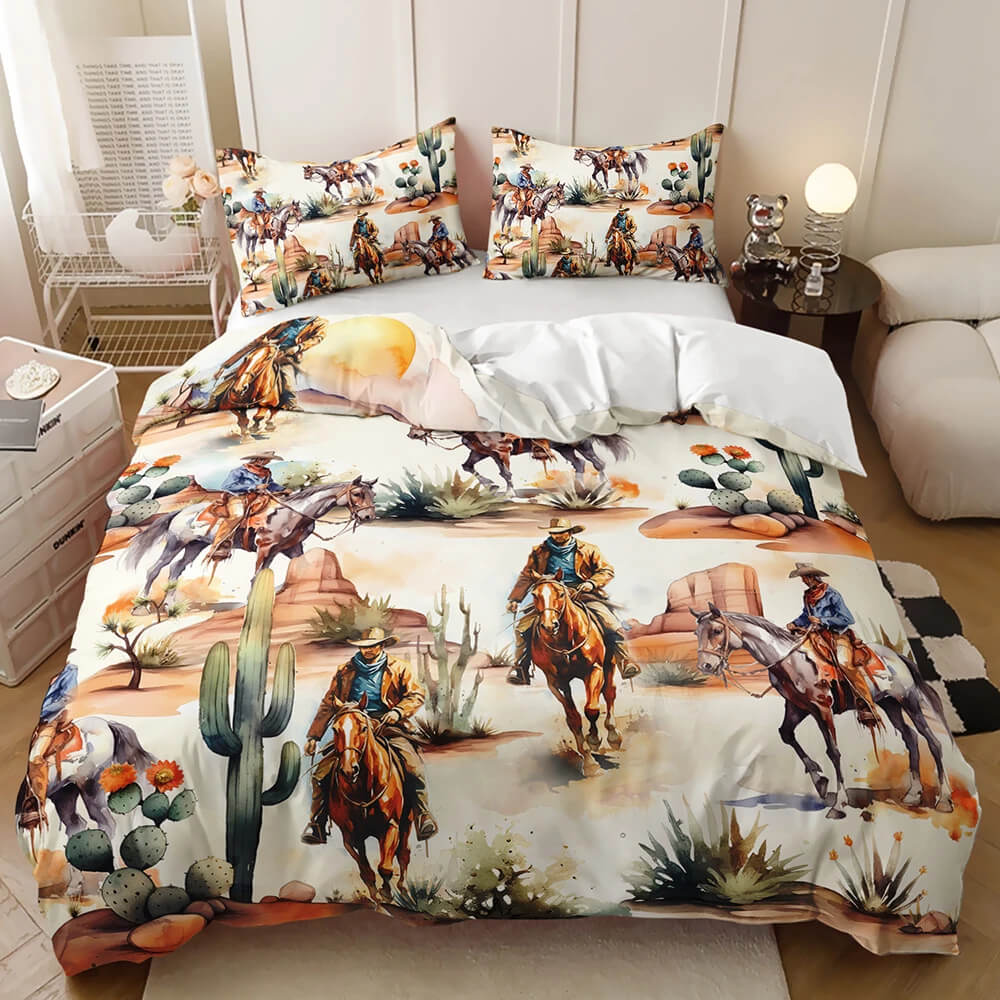 Horse riding quilt cover bedroom bedding