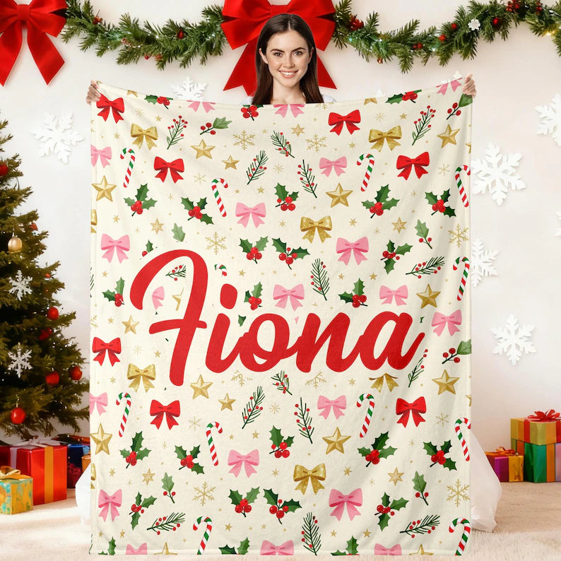 Winter holiday themed blanket