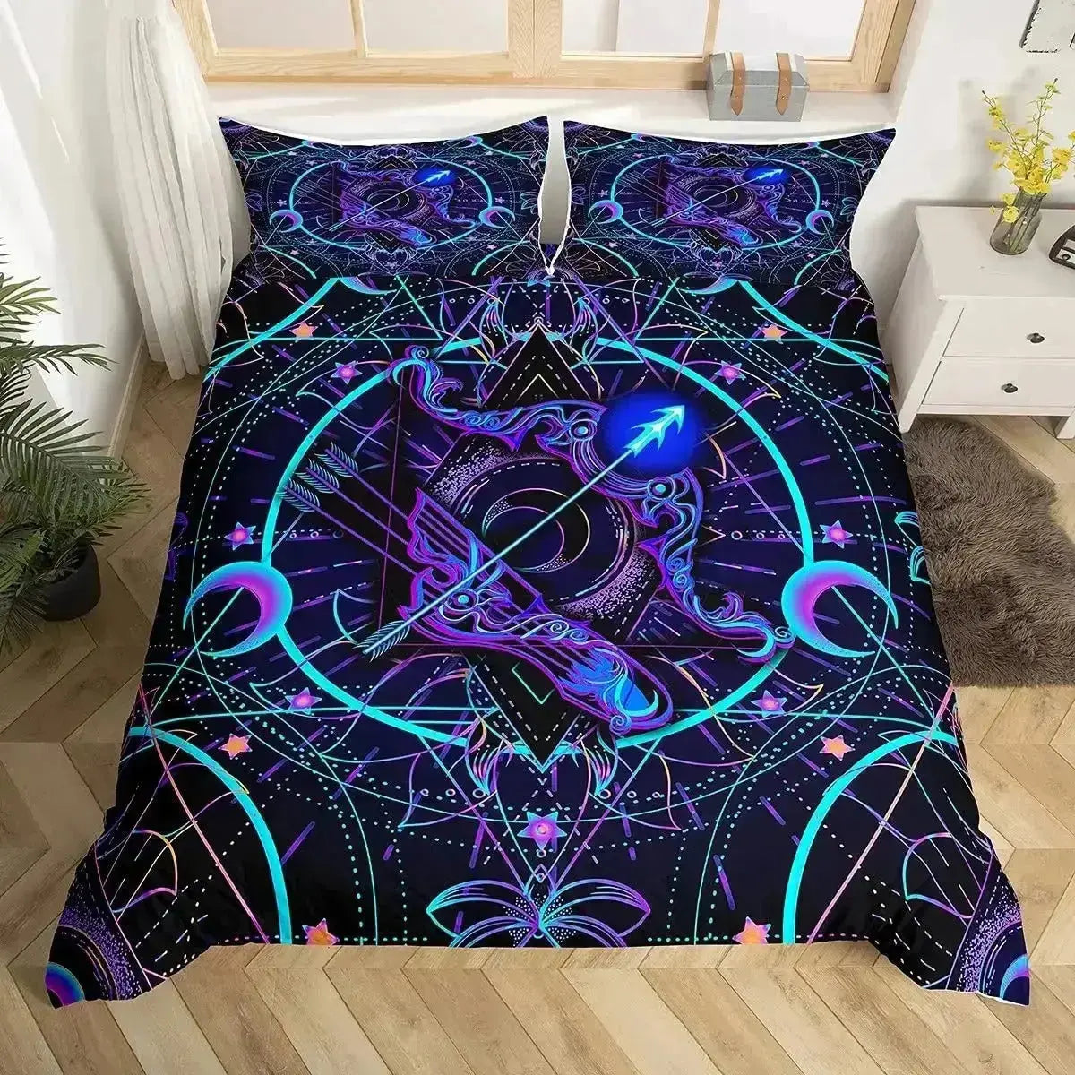 Sagittarius Quilt Cover – Archer Star Sign Galaxy Bedding Print