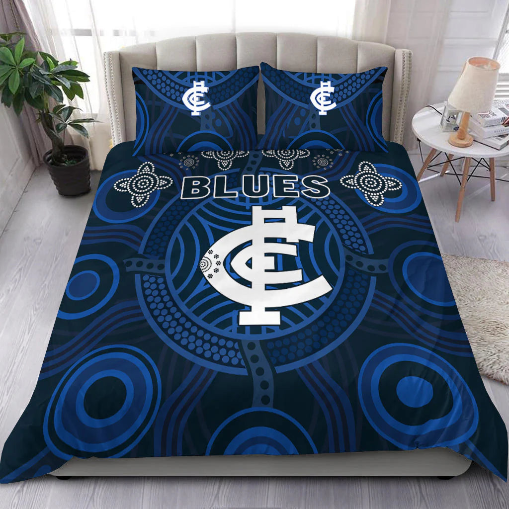 Carlton Blues AFL polyester doona cover set, machine washable and durable