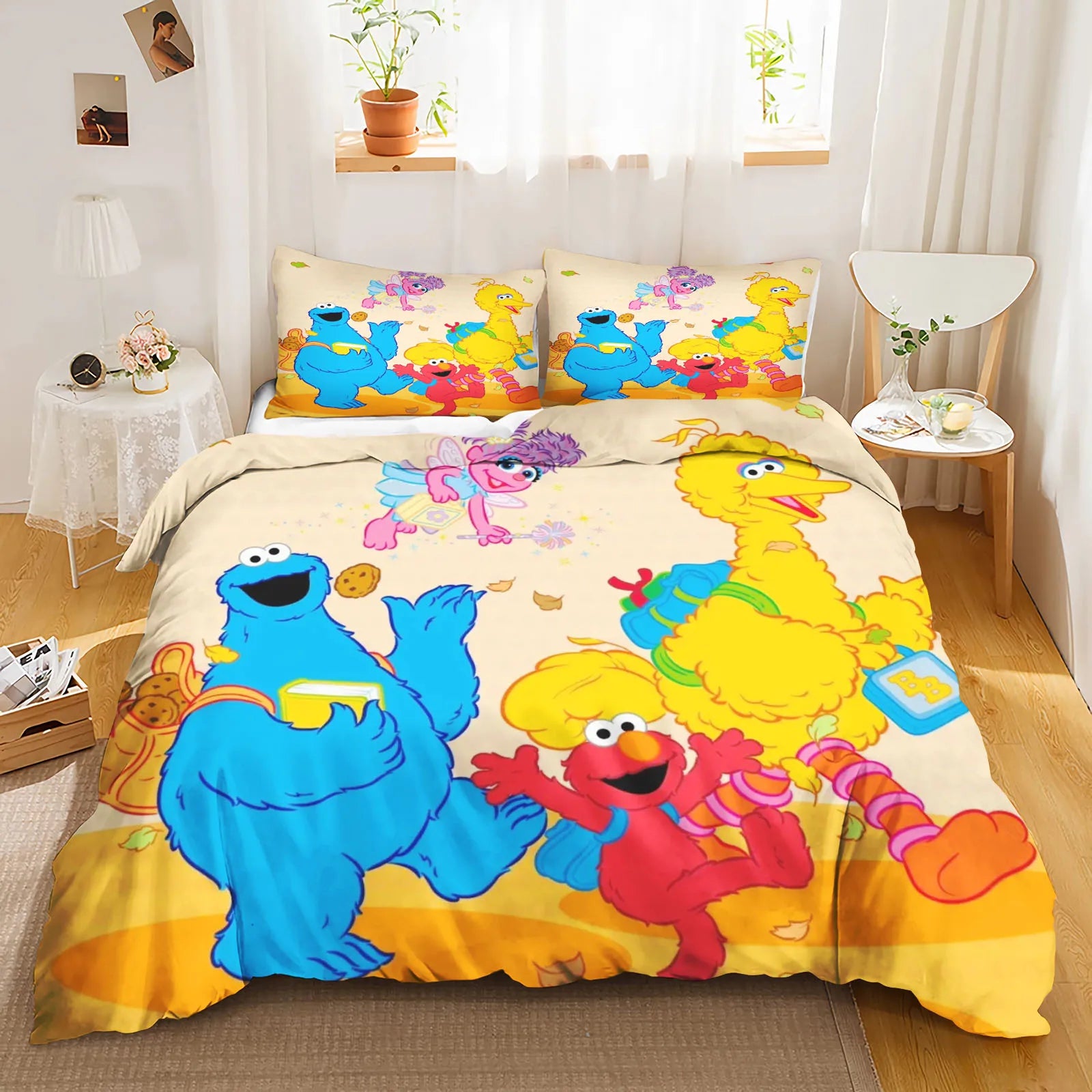 cookie monster elmo and big bird duvet cover