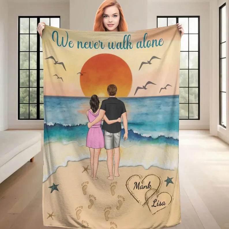 customized couple blanket with names
