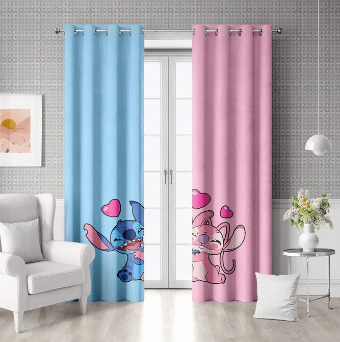Disney Stitch window curtain with blackout design for kids décor