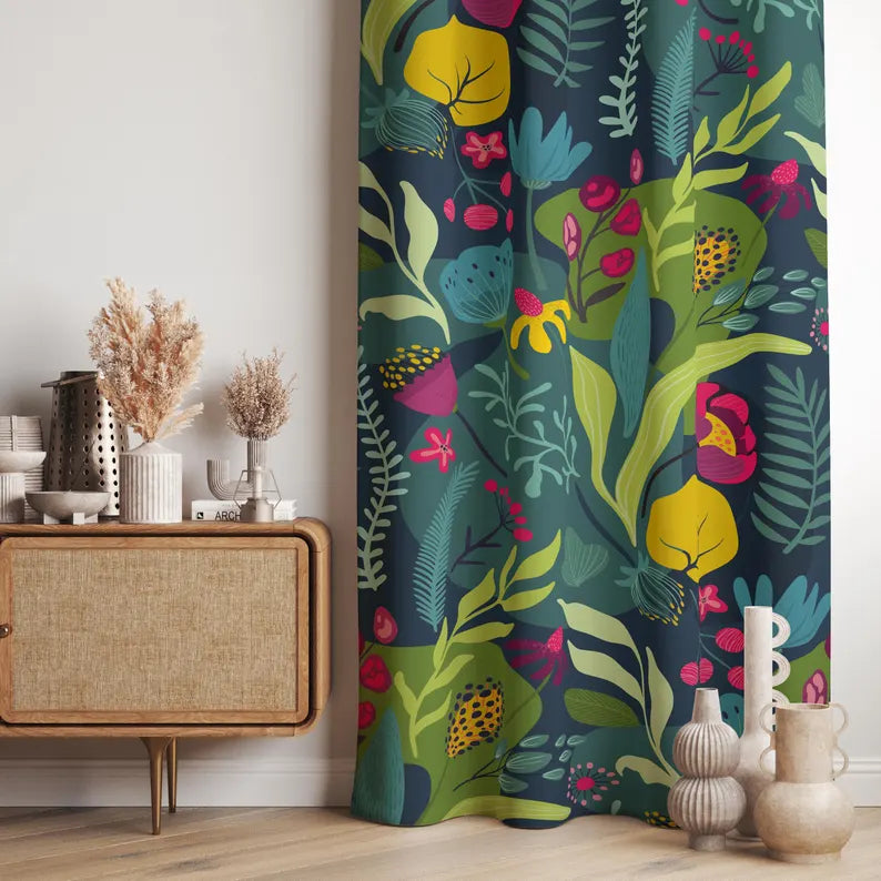 exotic floral curtains