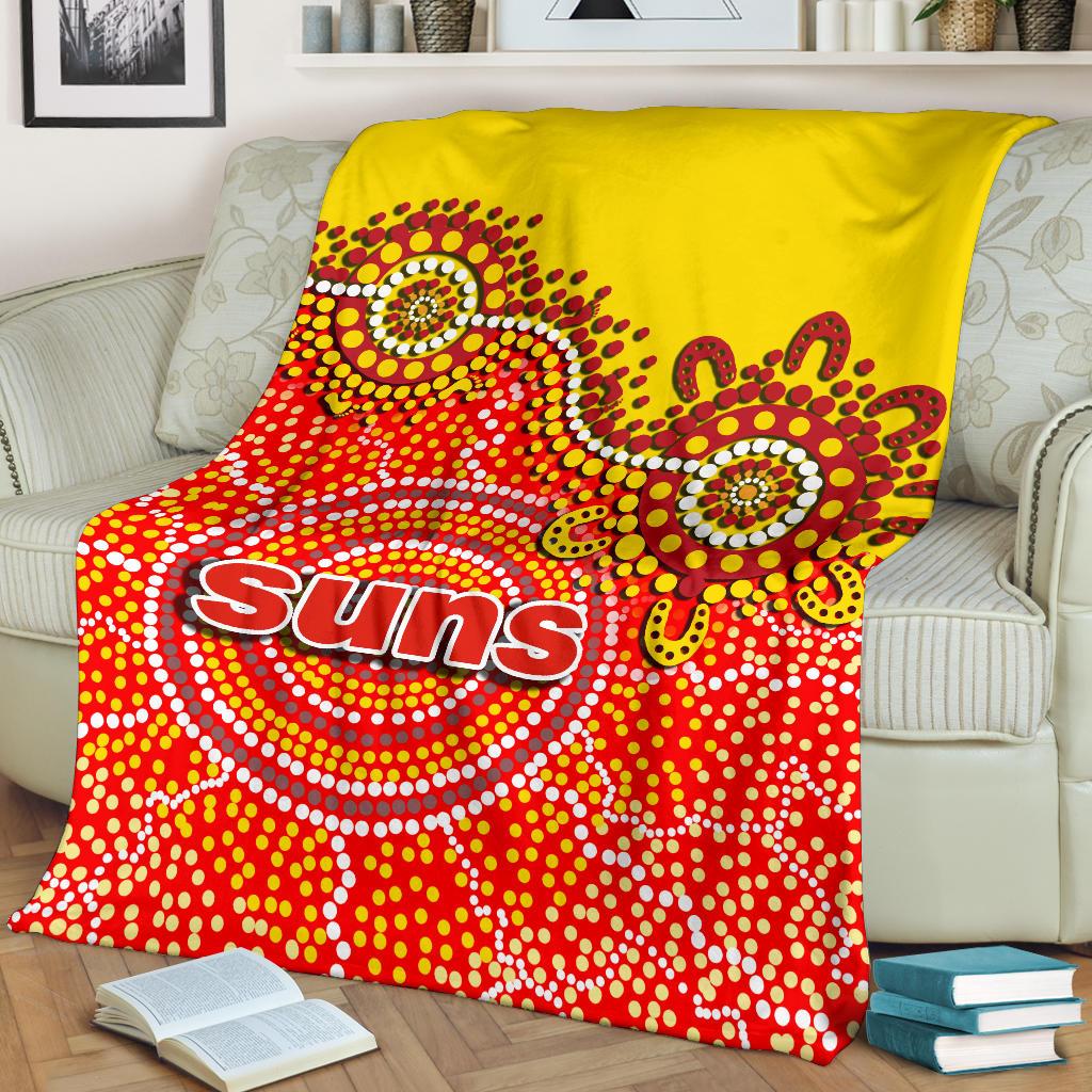 Gold Coast Suns AFL fan throw blanket soft warm flannel