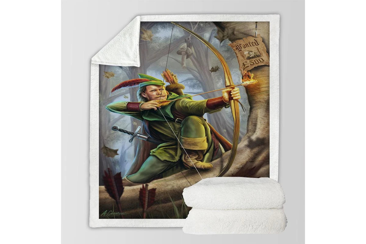 Childhood hero themed kids throw blanket, cozy and fun design for little adventurers.
