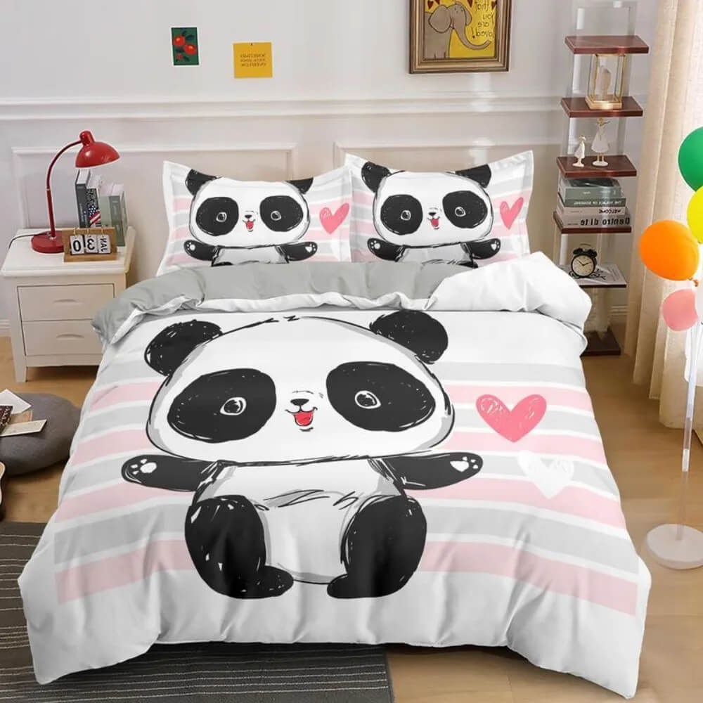 cute panda animal bedding gift set