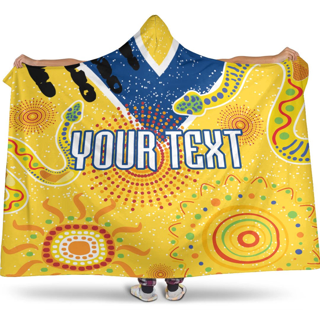 Custom Parramatta Eels Rugby Team Hooded Blanket NRL Fan Throw Blanket