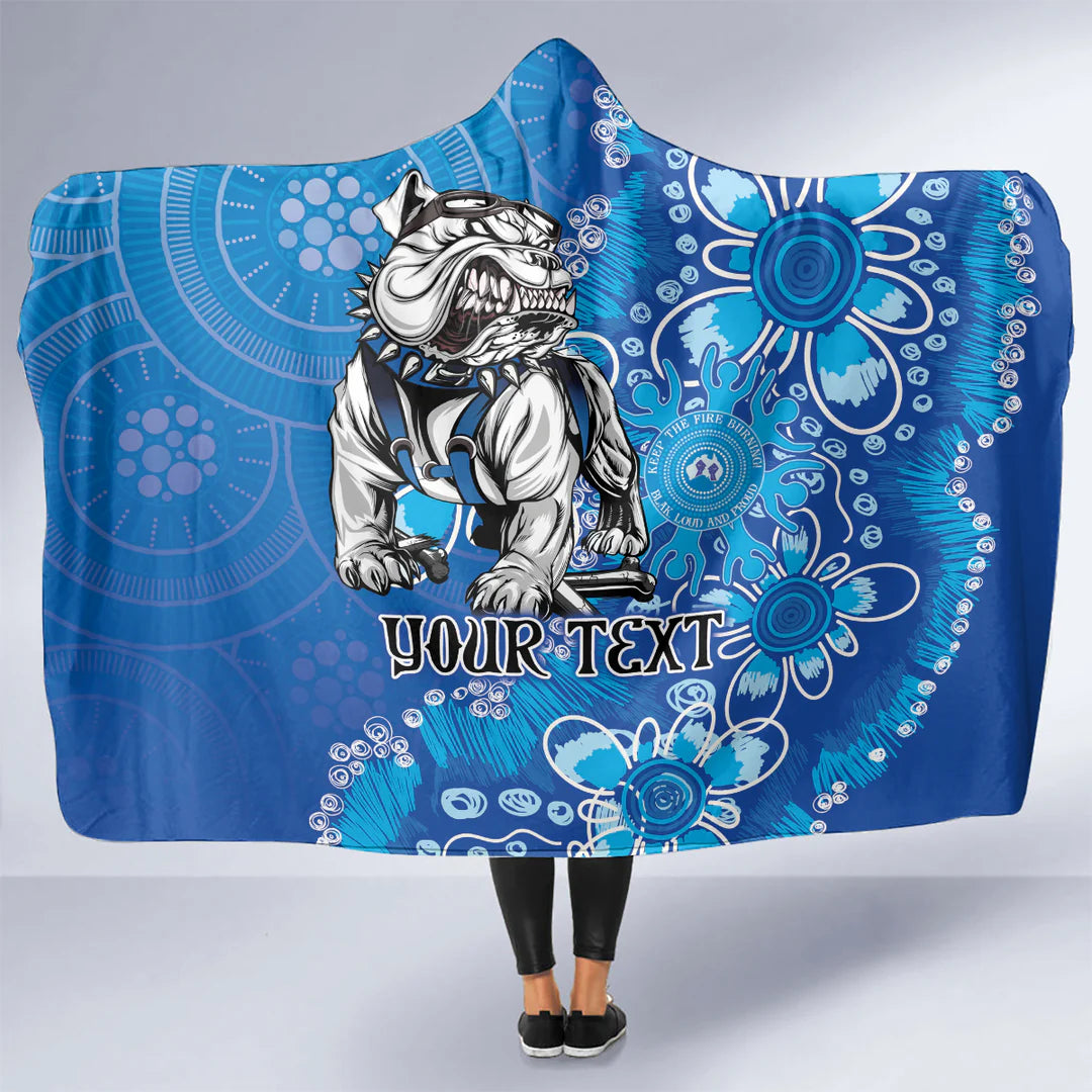 Personalised Canterbury-Bankstown Bulldogs Hooded Blanket Australian Rugby NRL Supporter Blanket for Fans