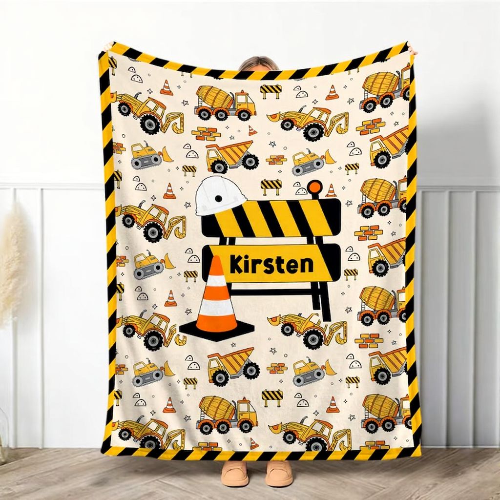 personalized construction blanket