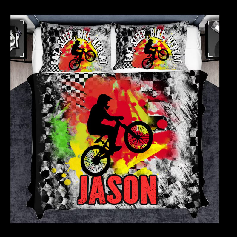 personalized mountain bike doona cover