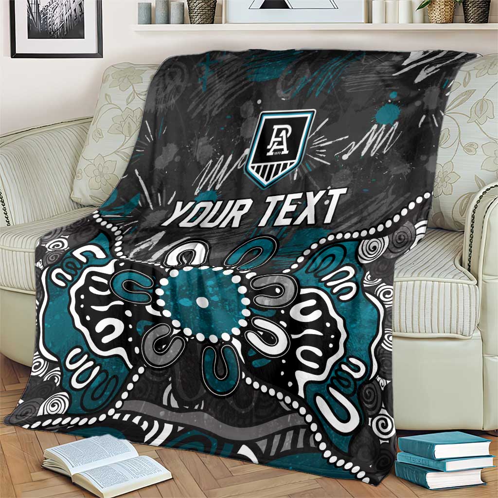 Port Adelaide Power AFL supporter throw blanket