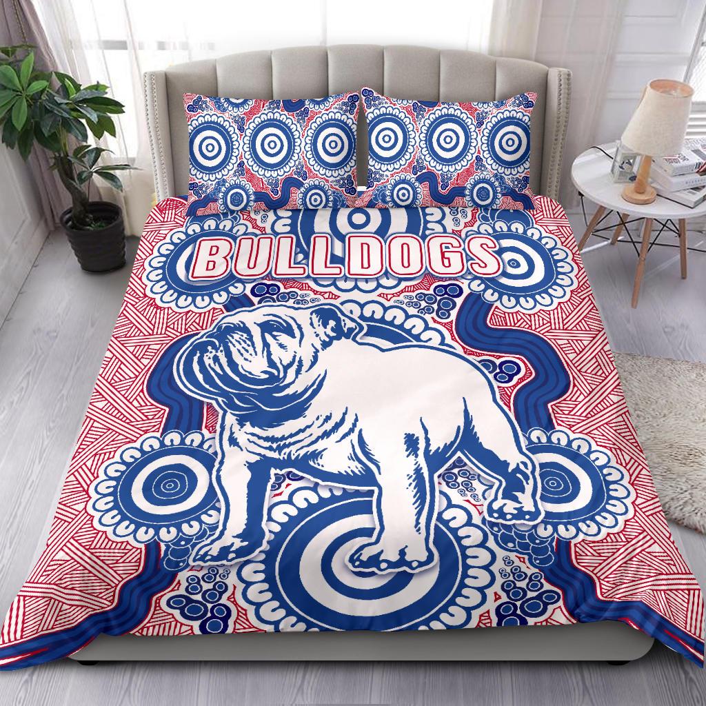 Western Bulldogs AFL bedroom set, statement doona cover and quilt cover
