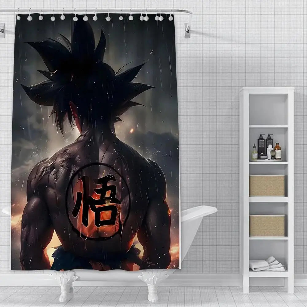 High-quality anime shower curtains with durable hooks included