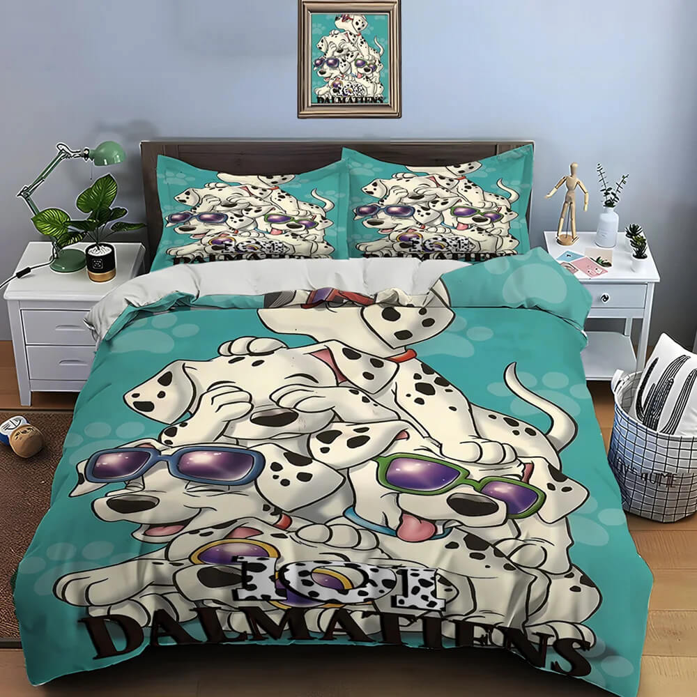 Cartoon dalmatian puppy quilt cover set bedroom decor