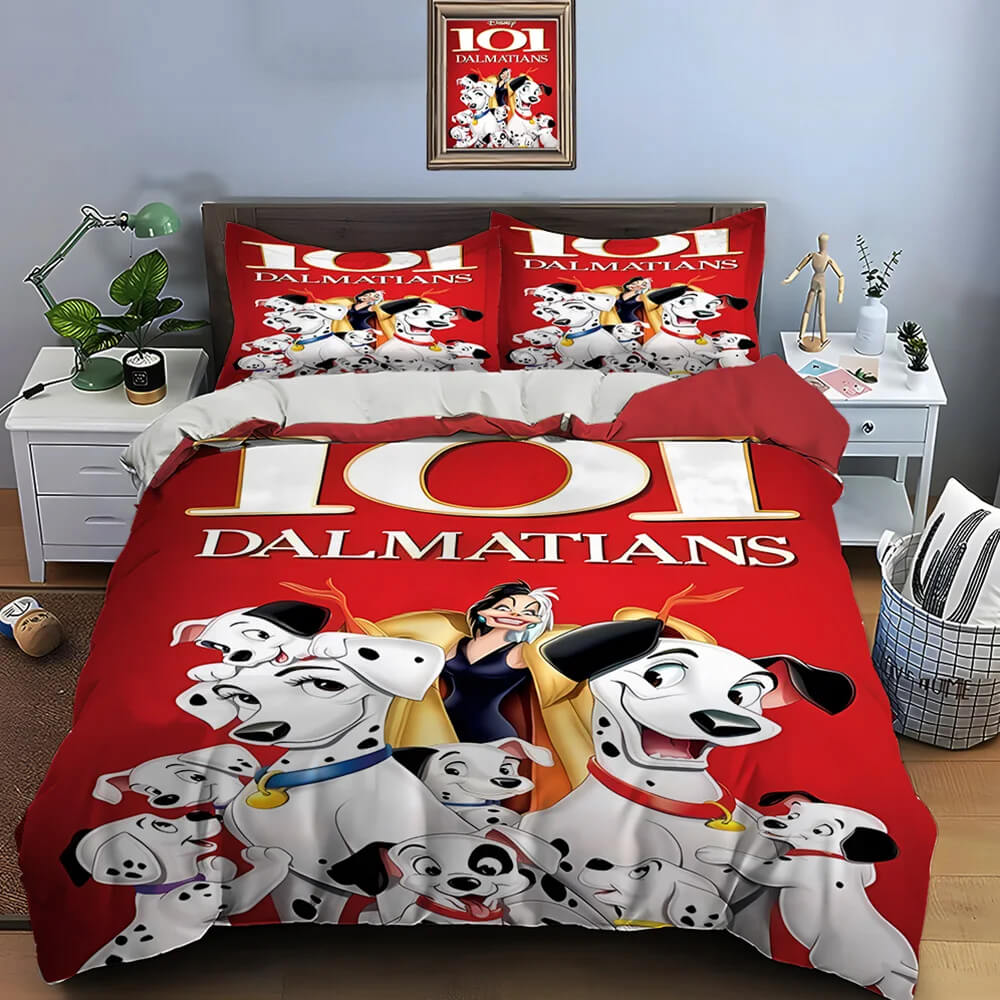 Cute dalmatian dog print duvet cover for kids bedroom