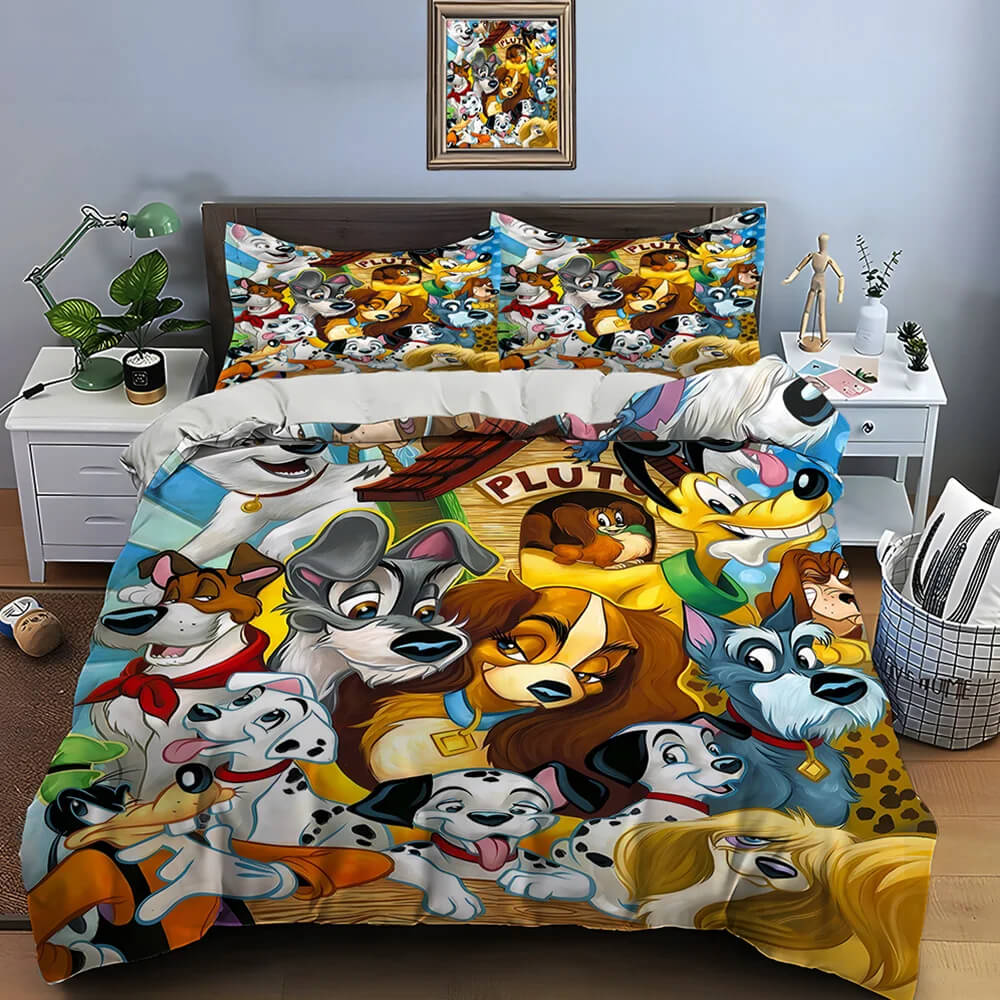 Disney dog quilt cover set for teens and adults