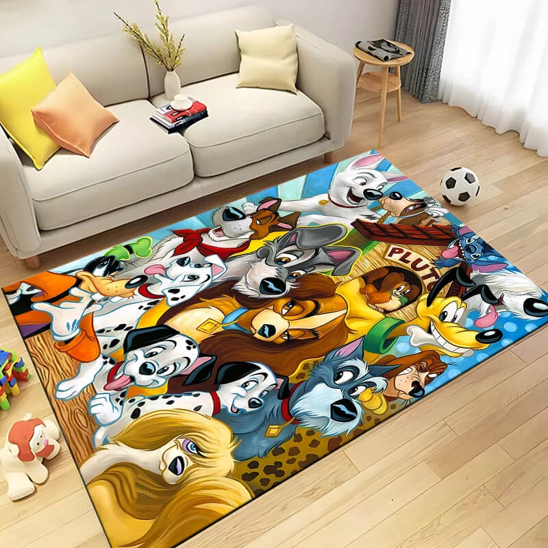 Cute 101 Dalmatians Collie & Danny puppy floor mat for children