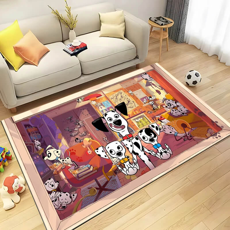 Durable and soft Dalmatian Lucky rug for living room