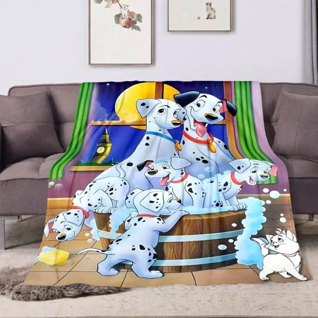 Disney dog print fleece throw blanket for kids and adults