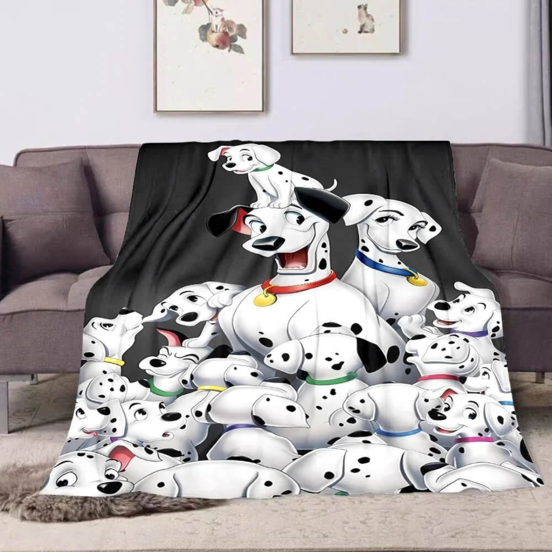 Cuddly 101 Dalmatians dog print throw blanket for kids