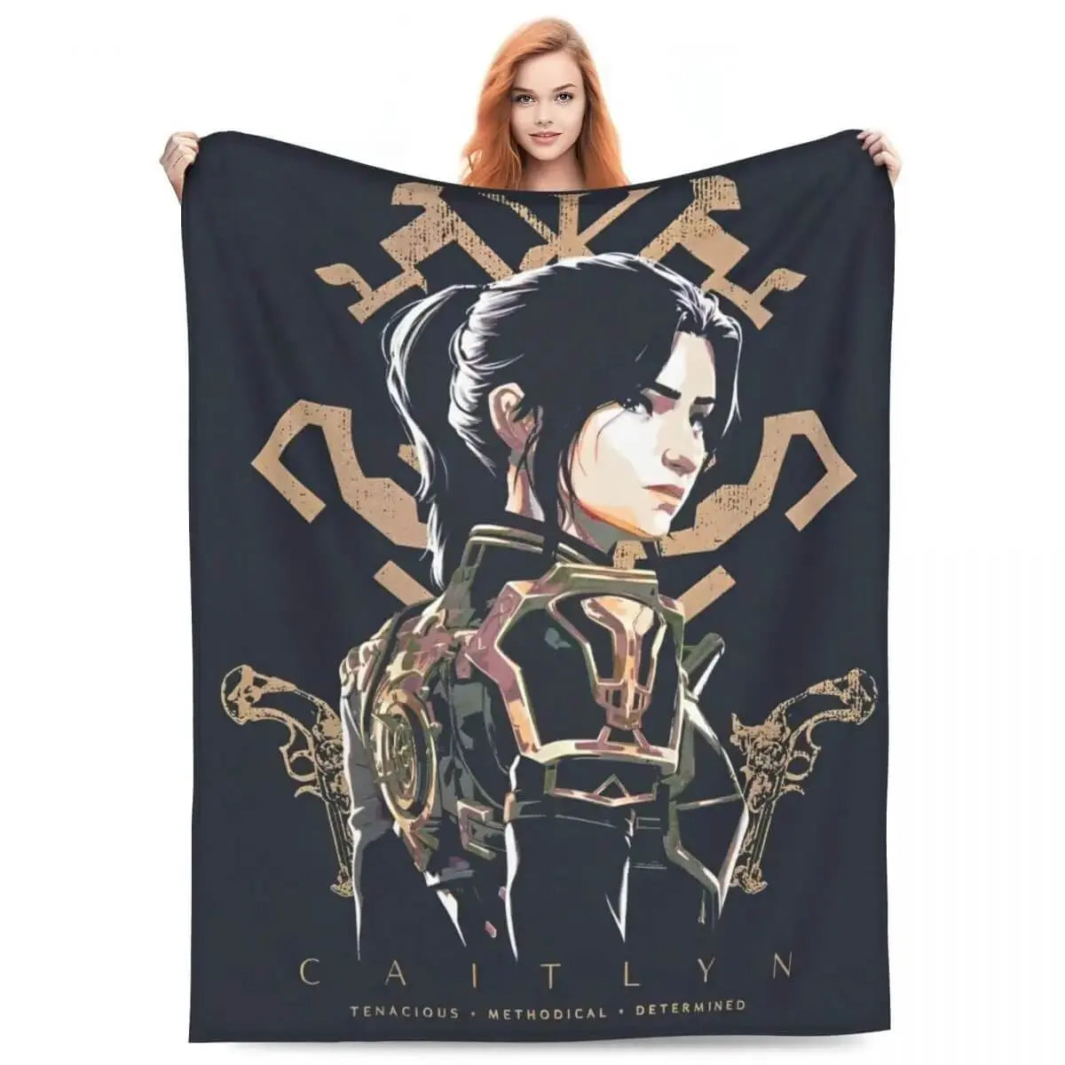 3D Anime Arcane Caitlyn Throw Blanket