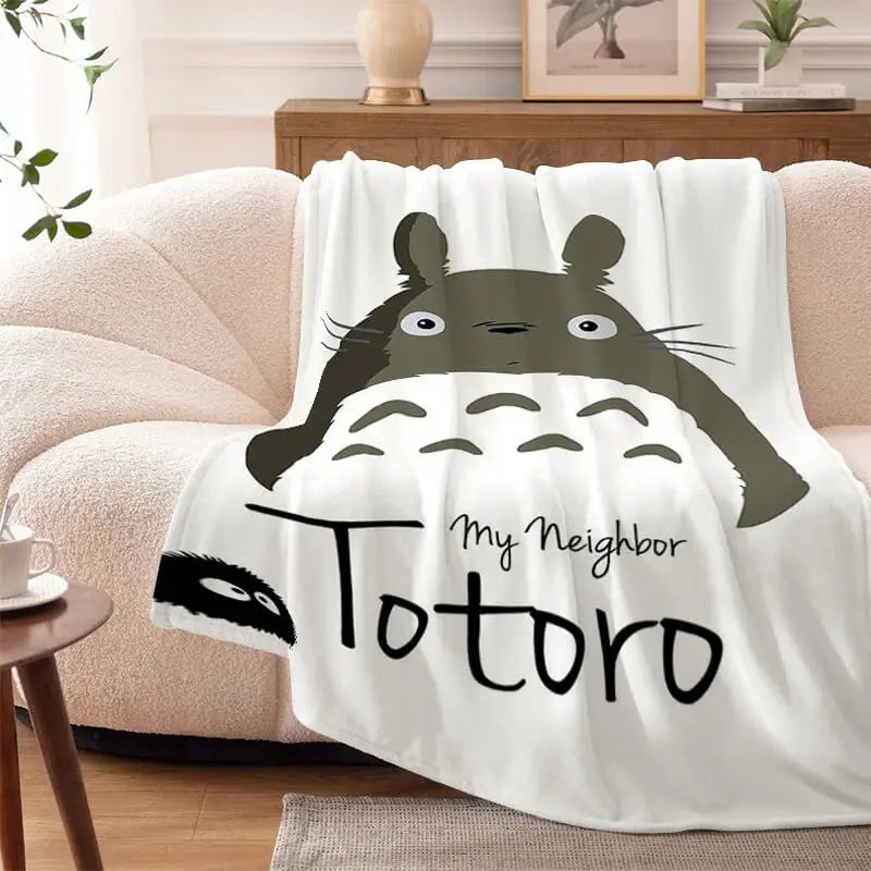 3D Anime Happy Totoro Throw Blanket