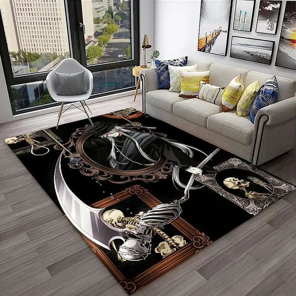 Black Butler anime rug for living room floor decor with cartoon design
